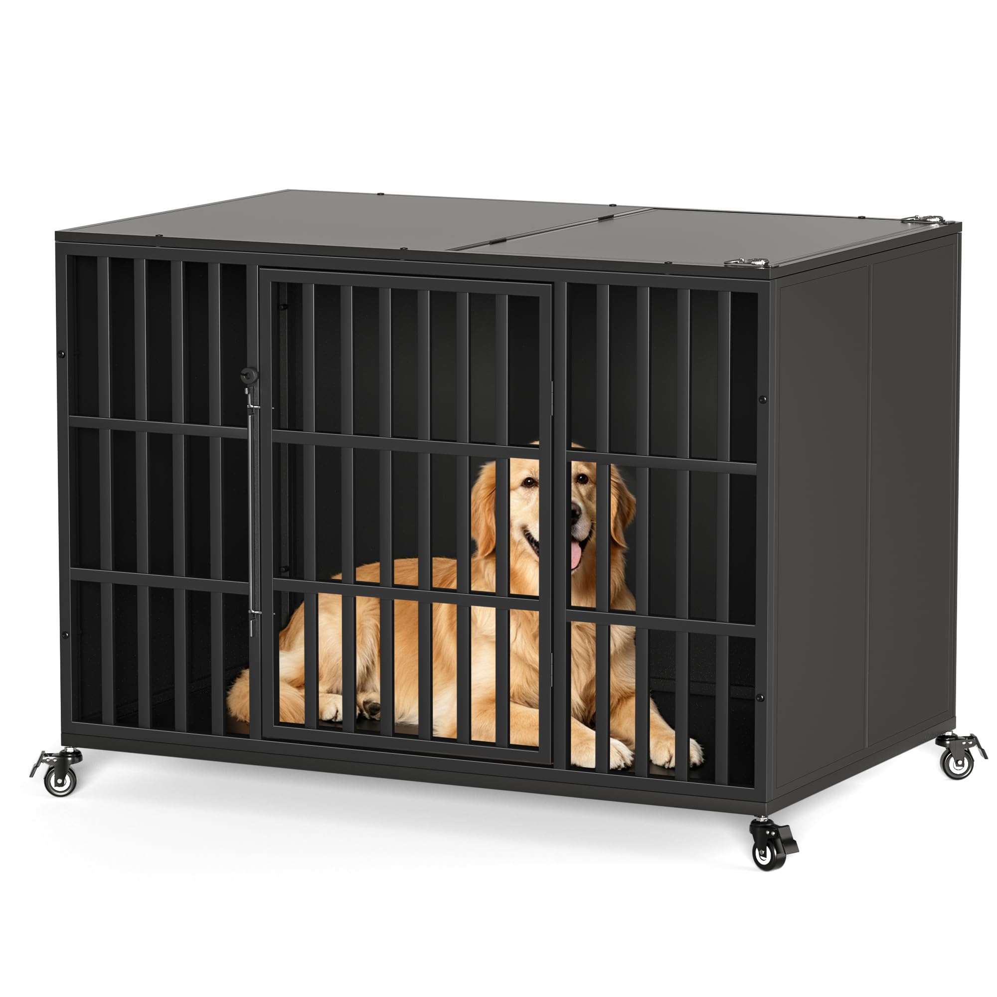 REXWELTEN 48 Heavy Duty Dog Crate for Large Dogs