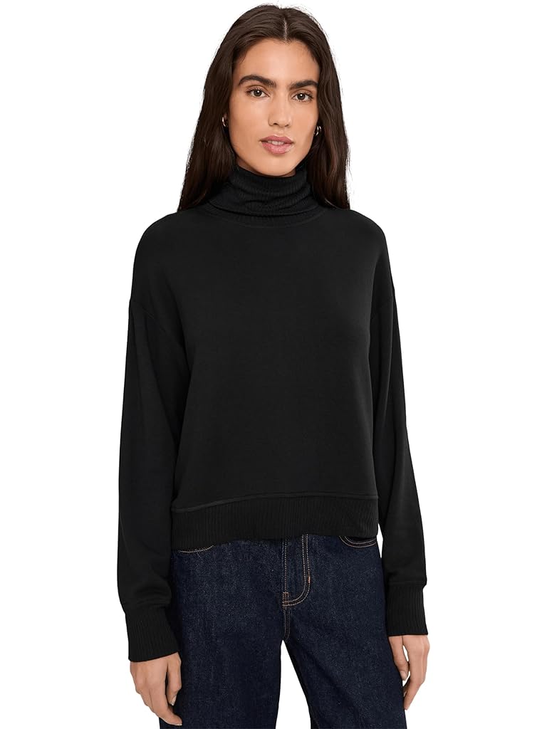 Black Splendid Supersoft Trim Turtleneck