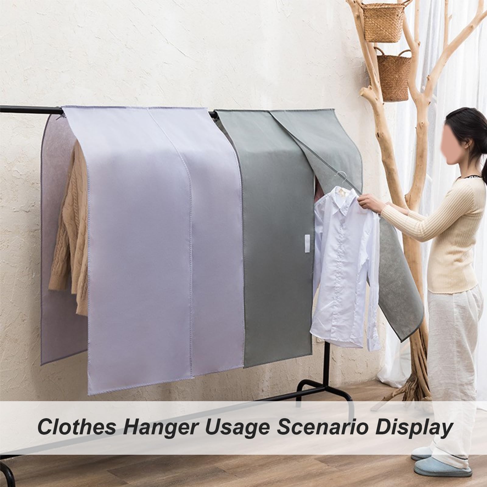 Housse de rangement,Housse pour portant à vêtements 90 x 110 cm, housse anti-poussière, protection contre l'humidité, porte-manteau, noir-RAPANDA Housse de rangement,Housse pour portant à vêtements 90 x 110 cm, housse anti-poussière, protection contre l'humidité, porte-manteau, noir-RAPANDA