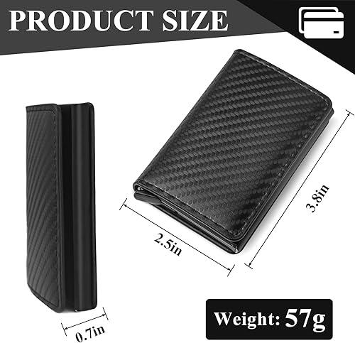 Vista 4 de WisePoint Soporte para tarjetas de crédito RFID, soporte de cuero para tarjetas de crédito para hombres, cartera RFID para hombres, delgada