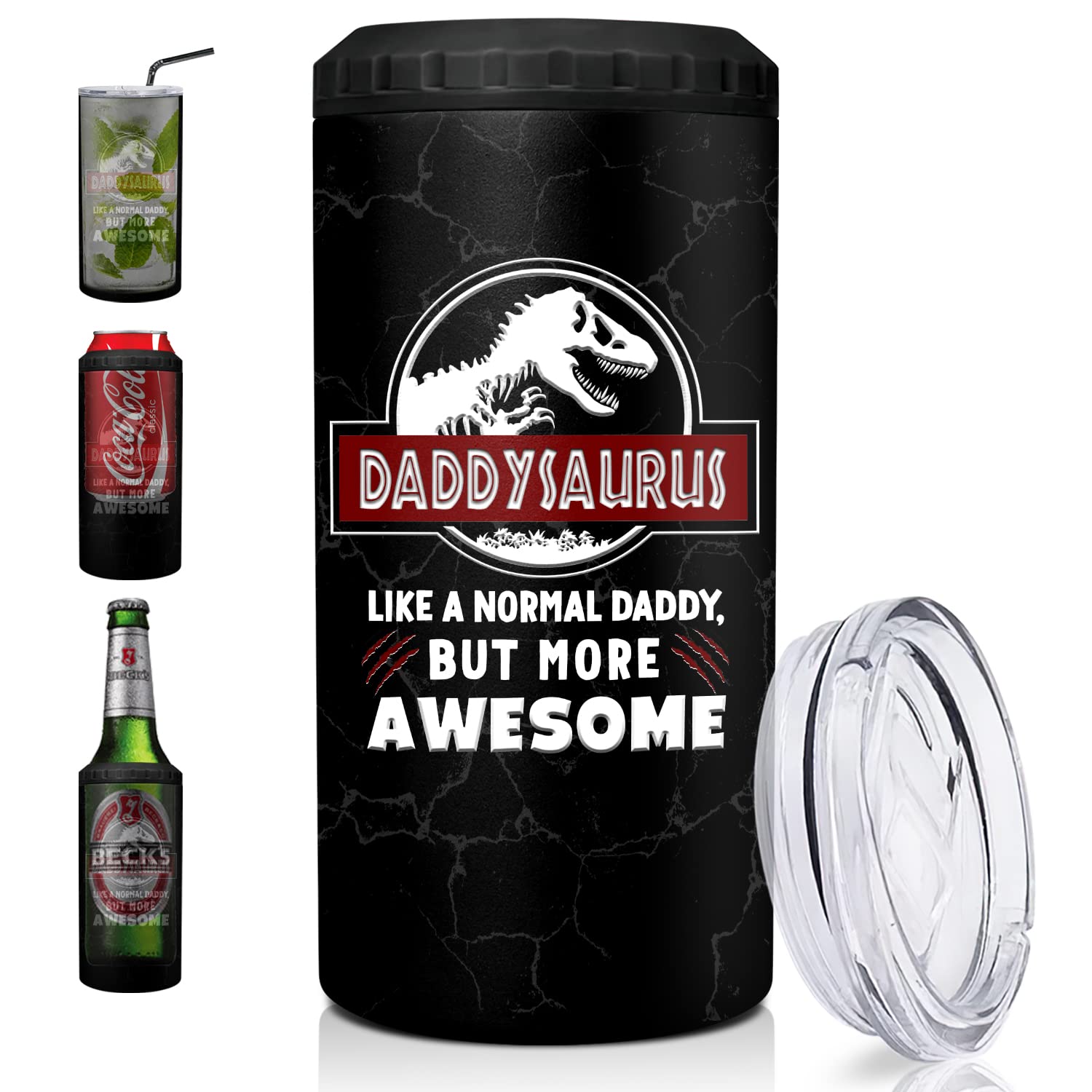OASSIE Daddysaurus Insulated Can Cooler