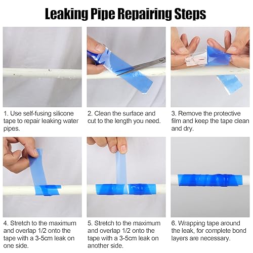 Miniatura 10 de Cinta de silicona autofusible de 1 pulgada x 10 pies, cinta de reparación de manguera de 0.020in, cinta de manguera de goma resistente y a prueba de