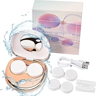 MV3 Series Ultrasonic Contact Lens Cleaner Machine, Peroxide Contact Lens Cleaner with USB Charger, Fit Disposal Soft Lens, Colored Contact Lens, RGP Lens and OK Lens (White)