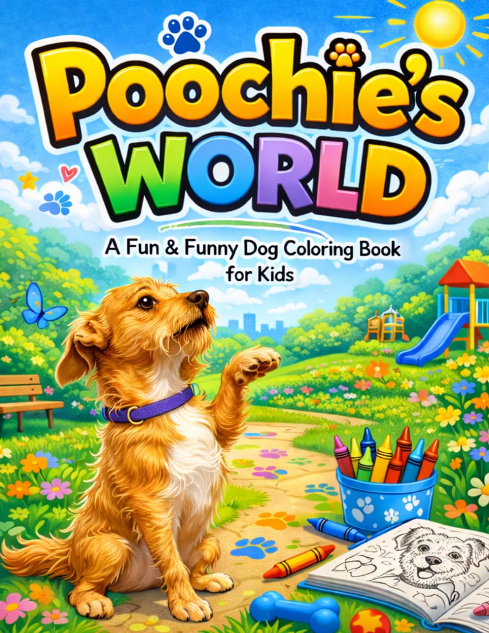 Poochie’s World: A Fun & Funny Dog Coloring Book for Kids: Cute Puppy Adventures with Easy Designs, Playful Scenes, and Relaxing Creative Activities ... Artists (Cozy Critters Coloring Adventures)