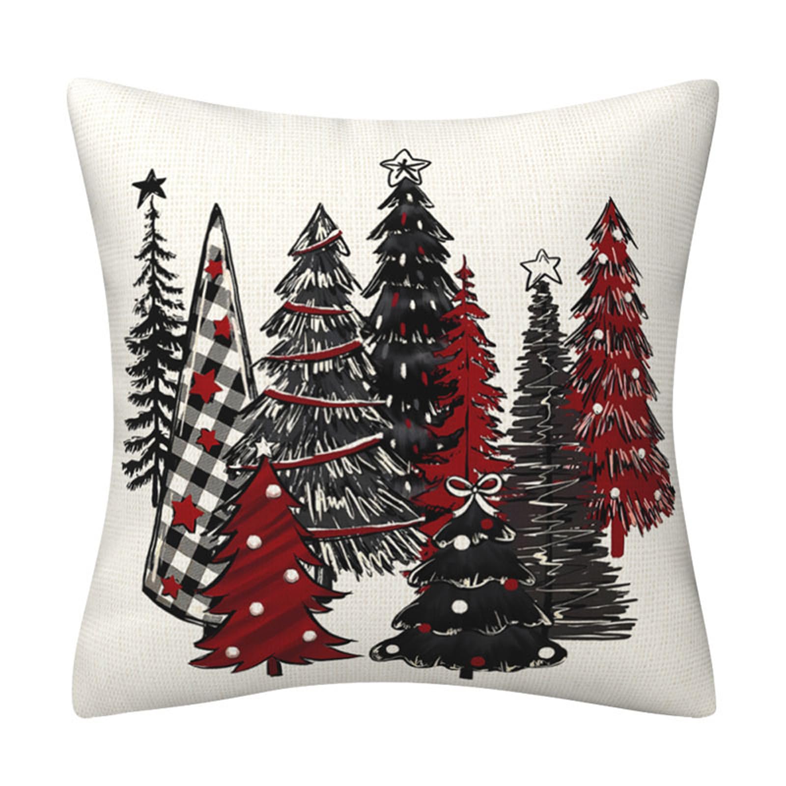Hsioluted Holiday Pillow Cover Christmas Tree Designs Decorative Sofa Bedroom Pillowcase Holiday Pillowcase Wholesale