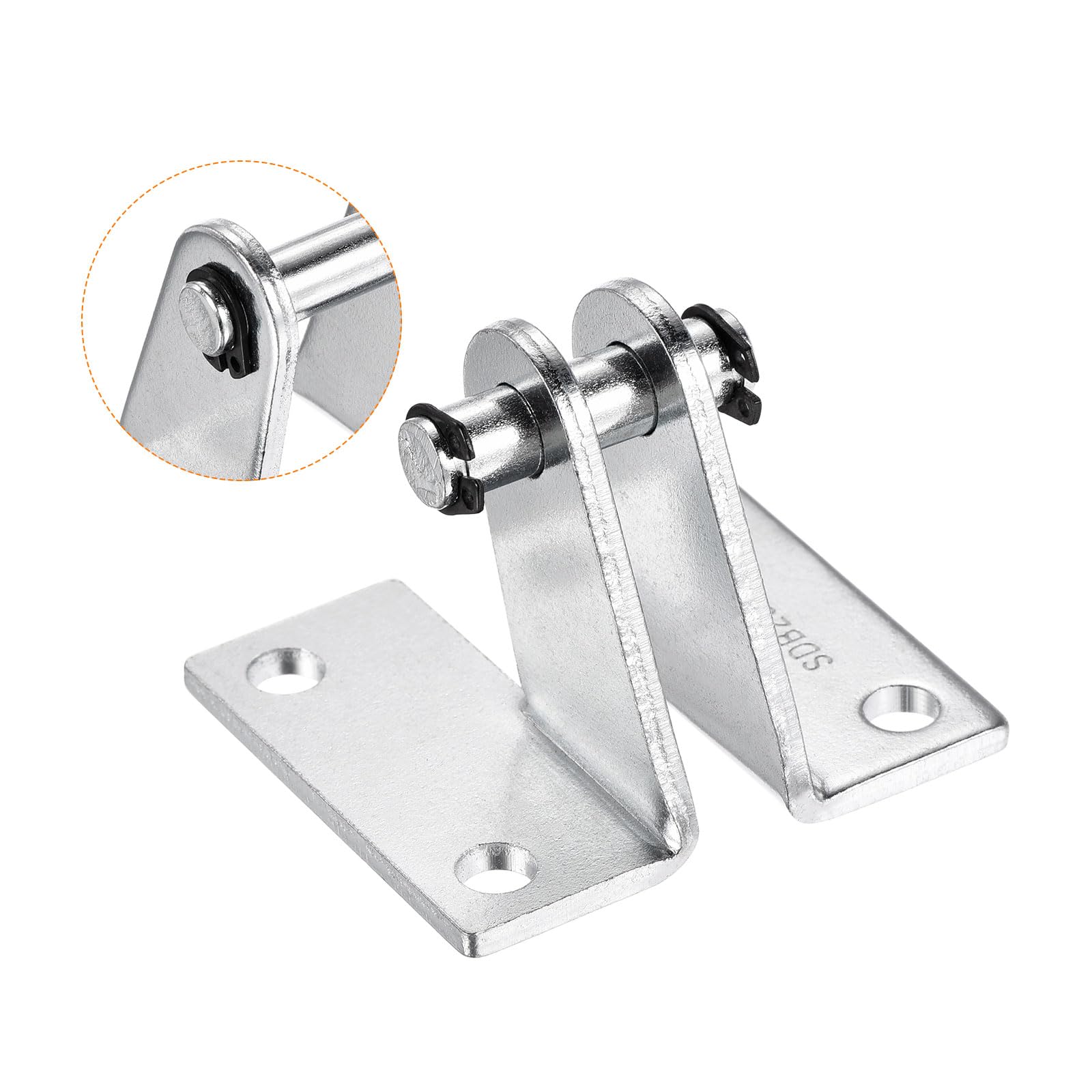 sourcing map 2 Pack Luft Zylinderstange Gabelkopf Montagehalterung hintere Drehhalterung Pneumatische Teile Silber