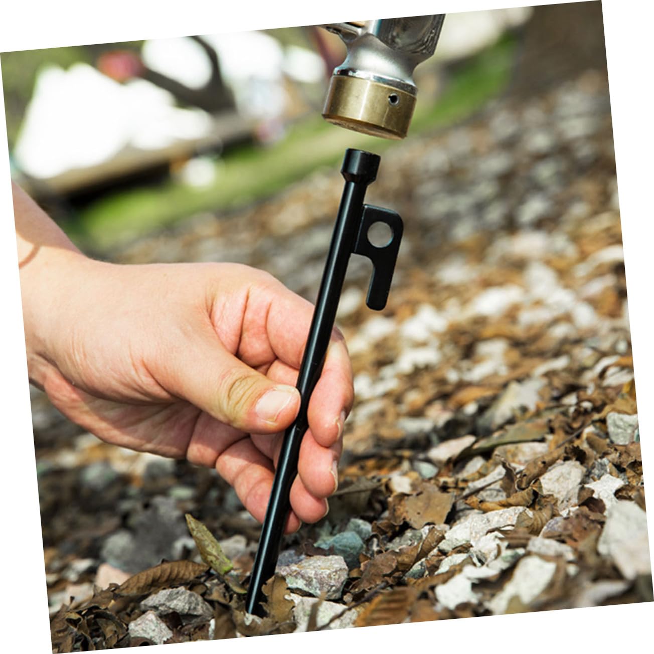 10 pièces Piquets de Tente Métal Piquets de Fixation Sol Robustes Anti-Vent pour Camping Extérieur Accessoires Tente