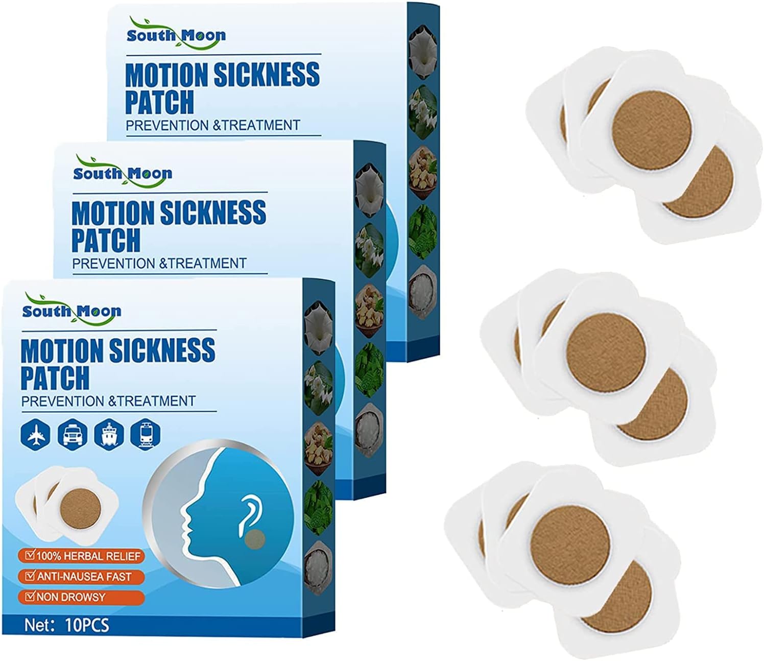 Motion Sickness Patch, 30 Pcs Motion Sickness Patch Sticker for Cruise