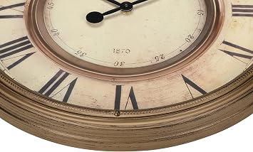 Monarch Specialties I 9047 Clocks, 20 Round, Wall Clock, Antique Brown, Transitional