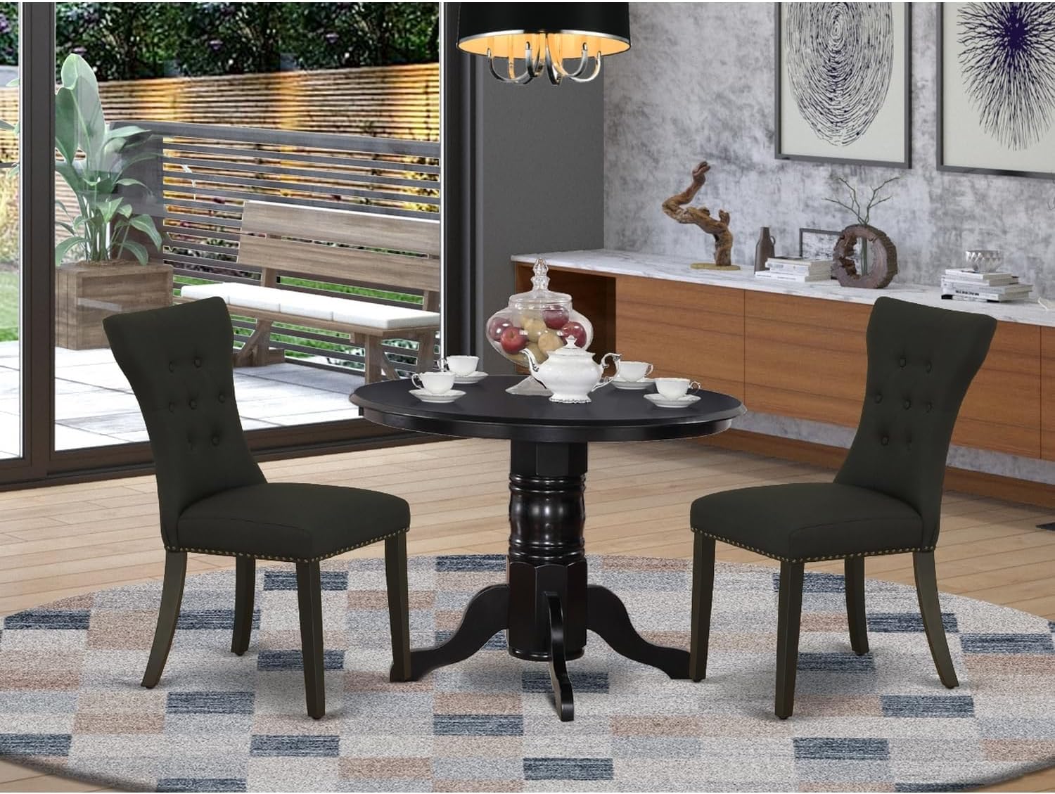Amazon.com - HomeStock Eclectic Exclusivity 3-Piece Kitchen Table Set Included A Round Kitchen ...