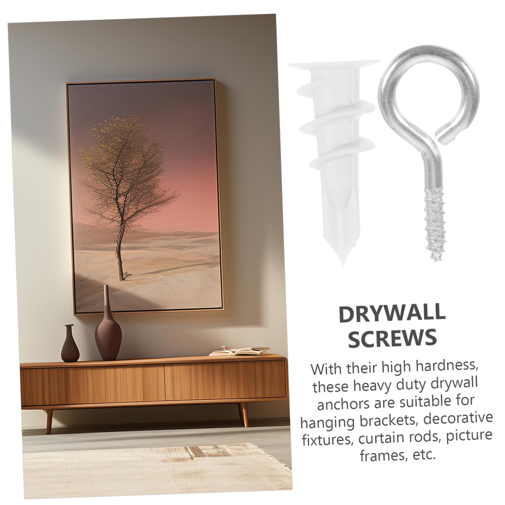 Unomor 20Sets Self Drilling Drywall Anchors with Screws for Gypsum Boards Anchors and Screws Kit for Heavy Duty Applications