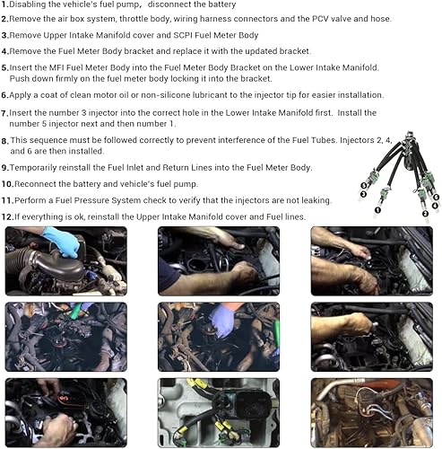 Miniatura 6 de Inyector de combustible Spider FJ503 w/soporte de retención SCPI a MPFIFJ10565 217-3028 12568332 para Chevy Chevrolet GMC GM V6 4.3L 89060439 96-05