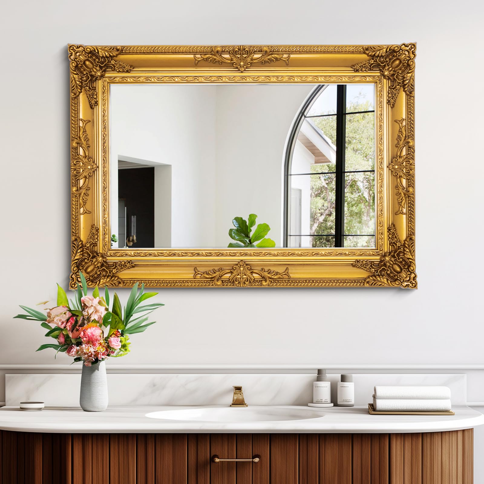 Amazon.com: Antique Gold Mirror for Wall Decor, 28
