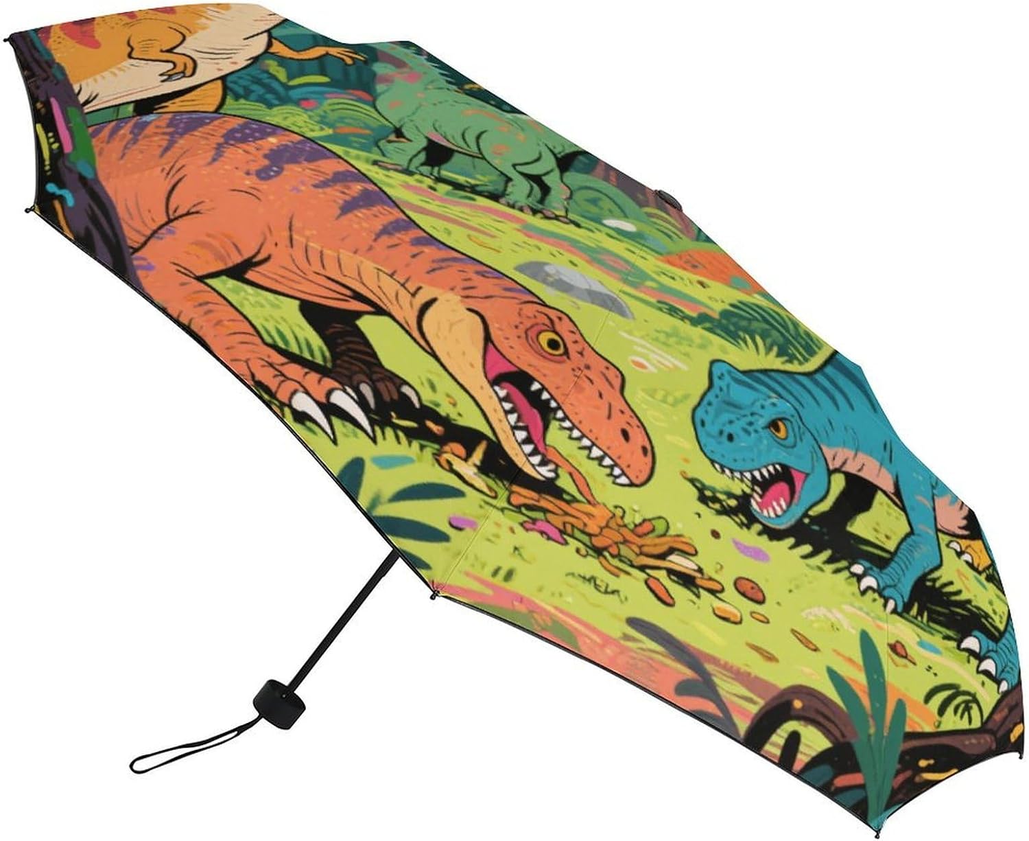 Folding Small Sun Umbrella Age of Dinosaurs Windproof Travel Umbrella Lightweight Small And Compact Suit for Pocket