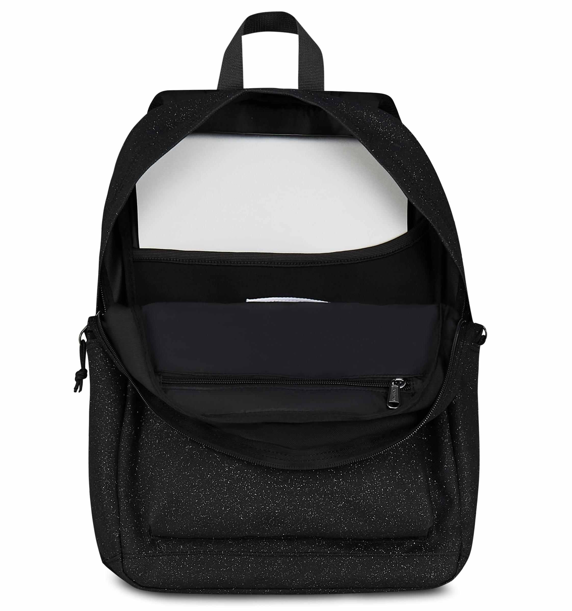 Invicta Zaino Scuola Carlson, Nero Scintillante, Mono Scomparto Con Tasca per PC e Tasca per Borraccia, 24 lt, Scuola Media e Superiore, Zaino Ragazza