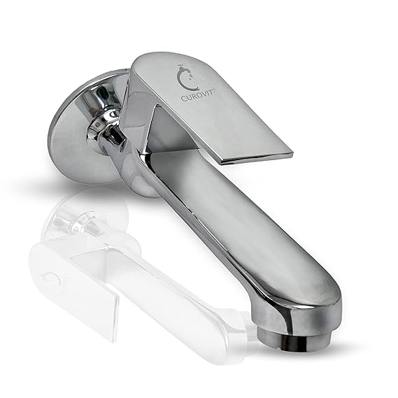 CUROVIT ARIA Smart Long Nose/Bib Cock Tap with Wall Flange Long Body Tap/Quarter Turn Faucet for Kitchen/Bathroom Fitting.