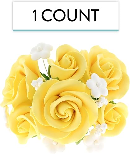 Miniatura 7 de GLOBAL SUGAR ART Ramo de flores para pastel de azúcar y rosas de jardín, amarillo, 1 unidad por el chef Alan Tetreault
