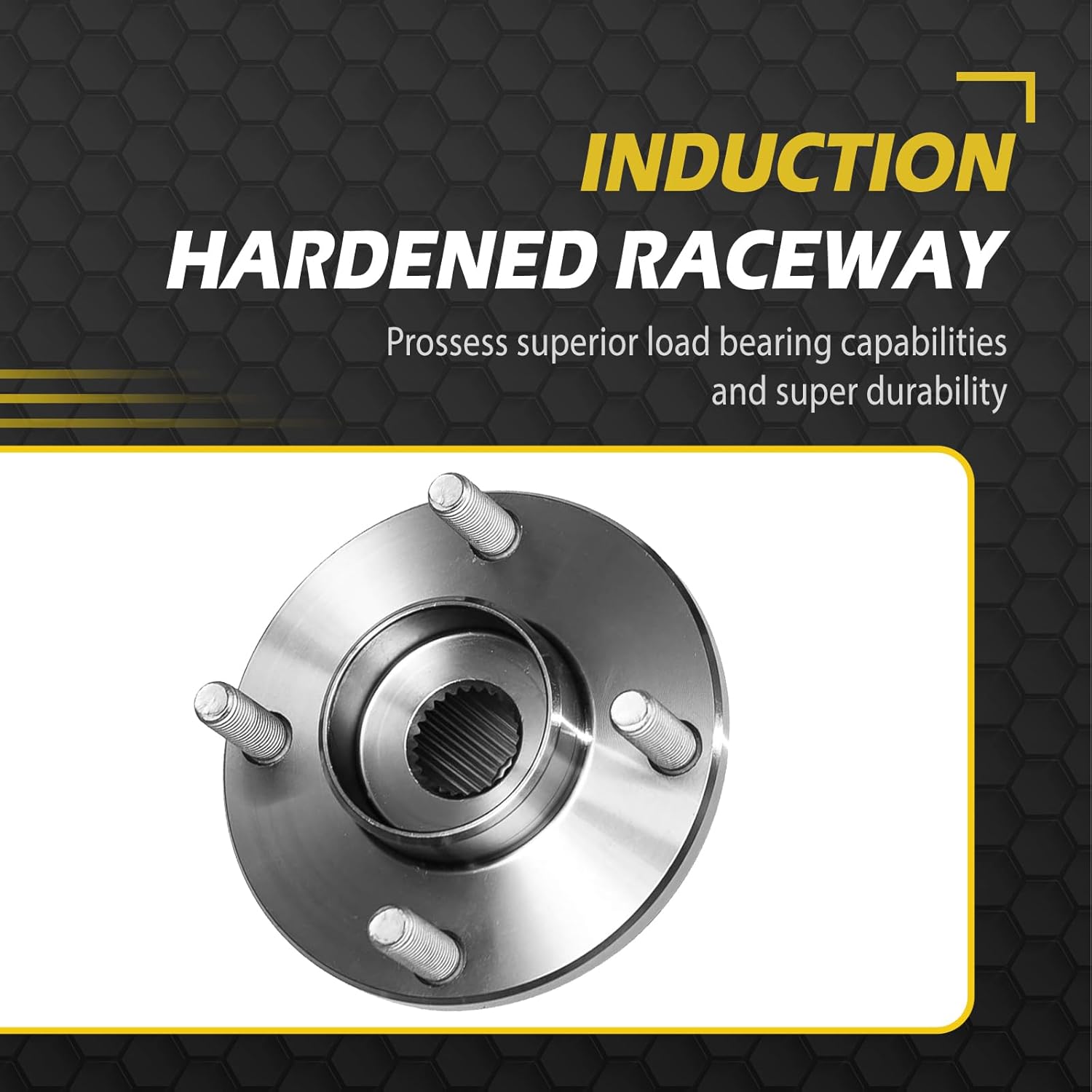 4-Lug Front for 2000-2011 Ford Focus Wheel Bearing Hub w/ABS 2001 2002 2003 2004 2005 2006 2007 2008 2009 2010 Replacement Assembly Left Right Side 2PC 518510