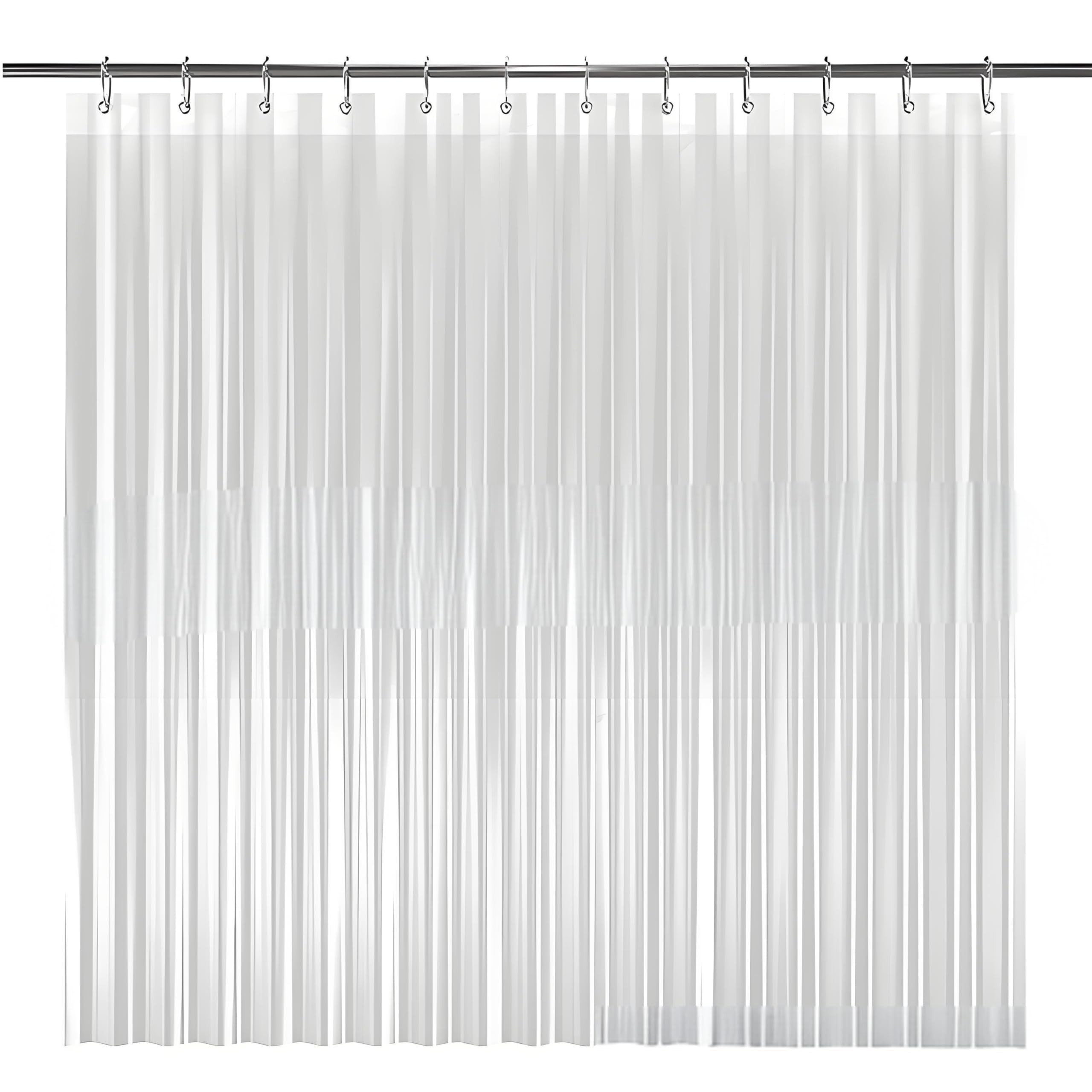 Yoowish Transparent Shower Curtain Liner Bathroom Washable Clear Lightweight Anti-drift PEVA 180x180 cm Waterproof 71"x71" — image 1