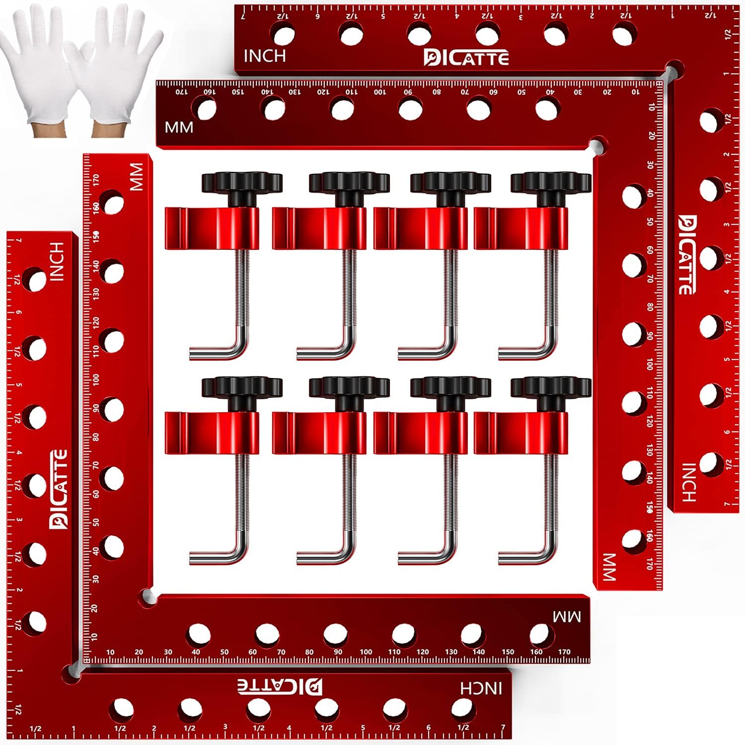 90 Degree Positioning Square Right Angle Clamp 7.1″ x 7.1″ Aluminum Alloy Woodworking Carpenter Tool,4 Pcs Right Angle Clamps With 8 Clamps,For Picture Frame Box Cabinets Drawers 90 Degree Positioning Square Right Angle Clamp 7.1″ x 7.1″ Aluminum Alloy Woodworking Carpenter Tool,4 Pcs Right Angle Clamps With 8 Clamps,For Picture Frame Box Cabinets Drawers