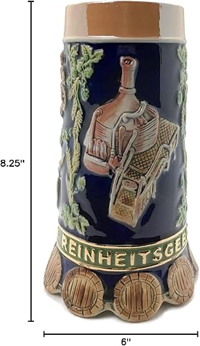 Miniatura 6 de Essence of Europe Gifts OktoberfestHaus - Taza grabada para amantes de la cerveza de 0.9 litros Reinheitsgebot (Ley de pureza de Alemania), taza de