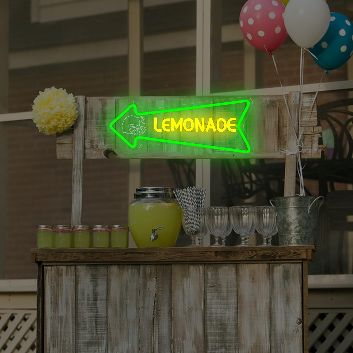 Lemonade Neon Sign Lemon Neon Light for Party Restaurant USB Powered Fresh Squeezed Friut LED Neon Lights for Celebration Home Decor Lemon Stand Signs for Market Shop Café