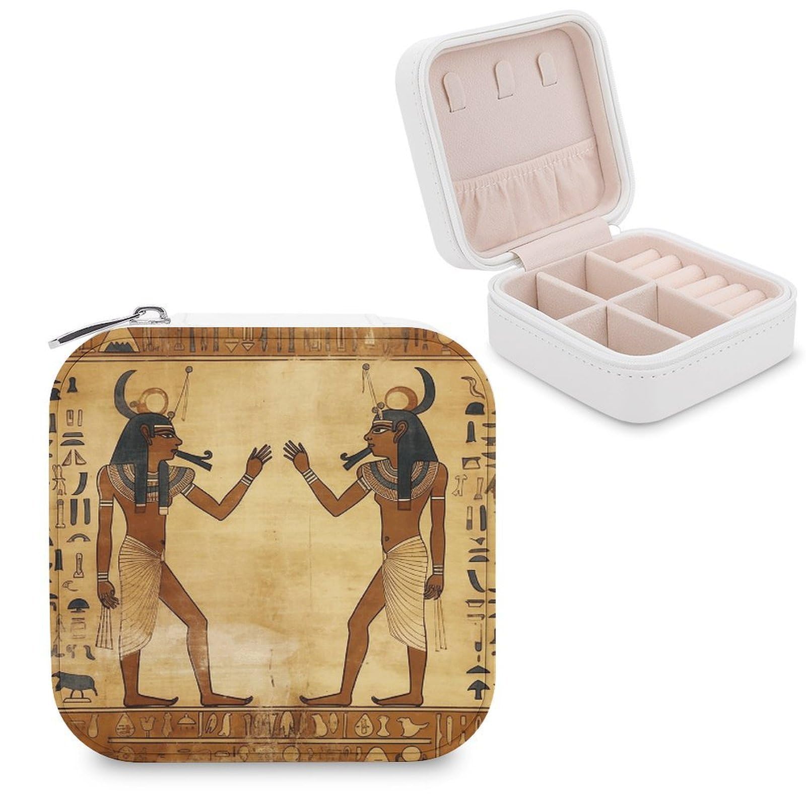 VstaDank Ancient Egyptian Jewelry Box Beautiful Portable Ring Boxes Cute Large-Capacity Jewelry Case Jewelry Organizer for Mothers Gifts for Earrings Rings Hand Bracelet
