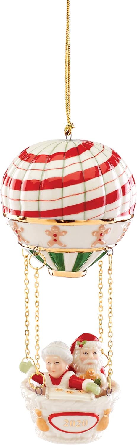 Lenox 2020 Teddy's Surprise Ornament, 0.45 LB, Red & Green