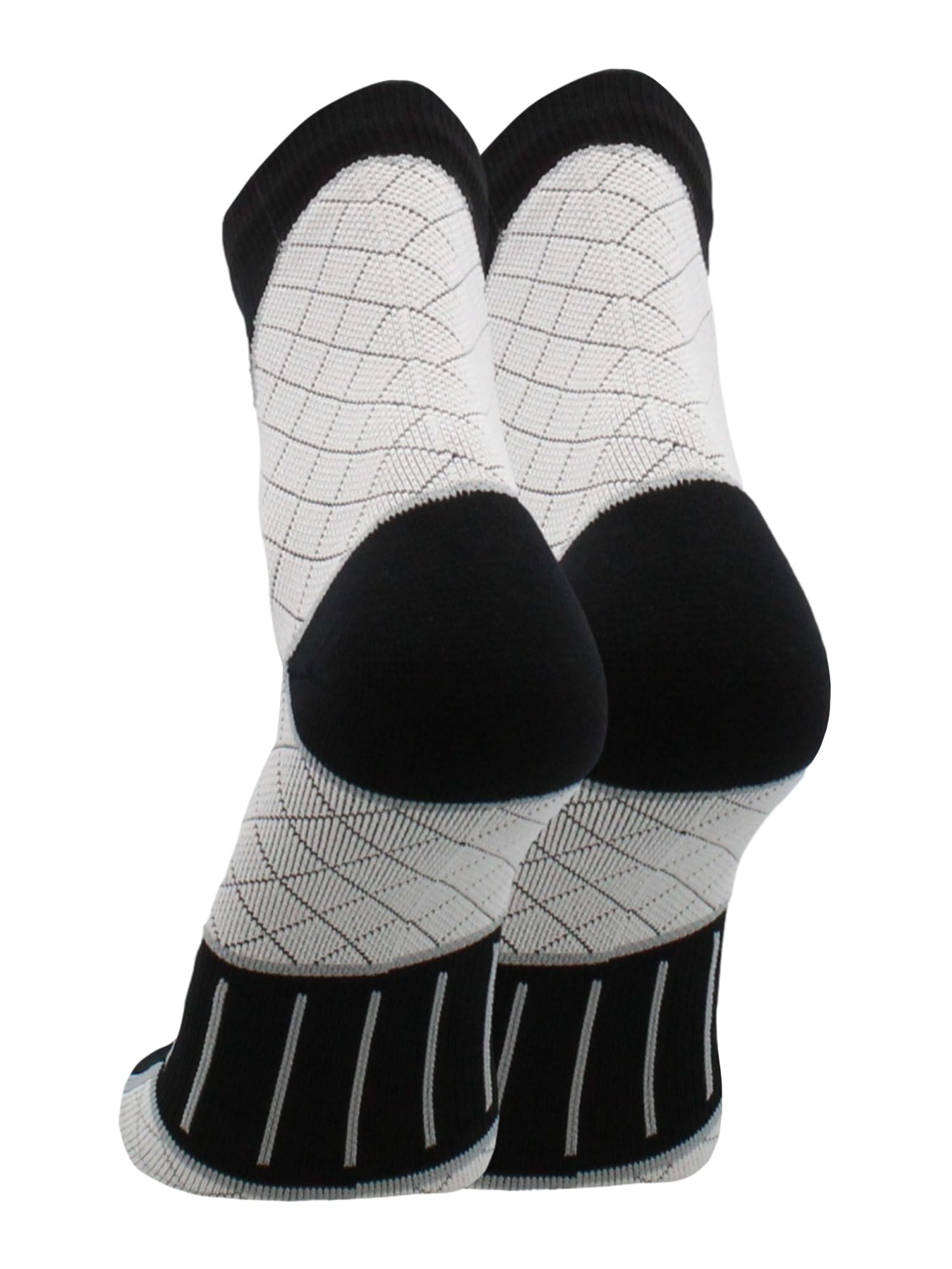 TCK Achilles Tendonitis Compression Socks (Black/White, Large) - Black,Large