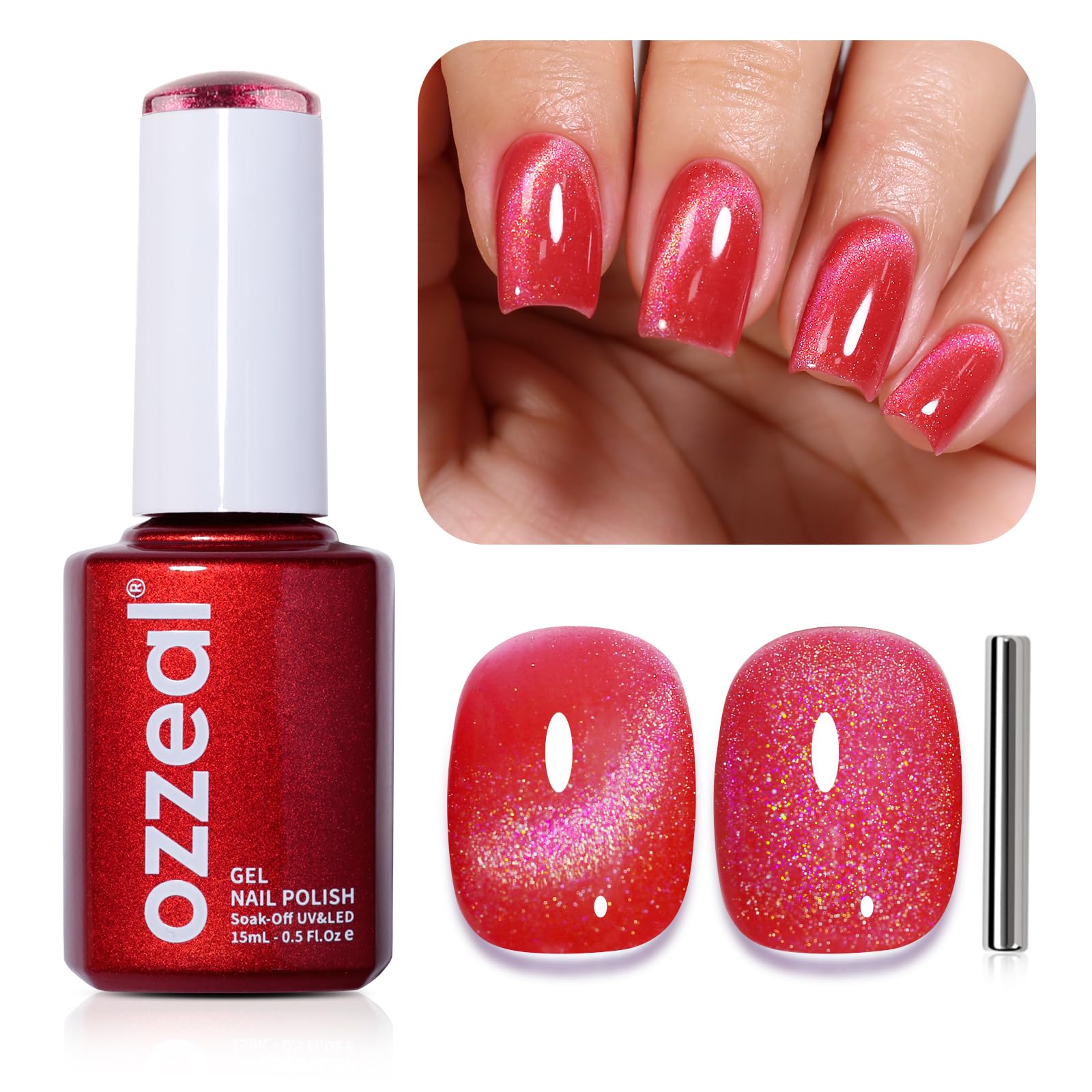 Ozzeal Iridescent Nude Mauve Pink Gel Nail Polish, 15ML Sparkle Shimmer Glitter, Soak Off LED UV Gel Nail Polish for Art DIY Manicure — view 83