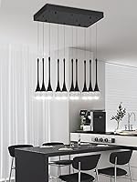 Vista 38 de Candelabro Moderno de 138'', 20 Luces, Lámpara Colgante Moderna Negra, Candelabro Grande para Escalera, Vestíbulo, Sala de Estar, Dormitorio