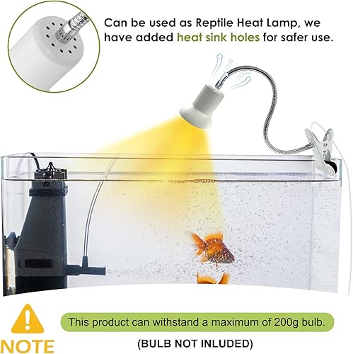 Miniatura 6 de Paquete de 2 soportes de luces de escritorio con clip, lámpara de escritorio con abrazadera de hierro de 3.9 pulgadas, soporte de lámpara de clip