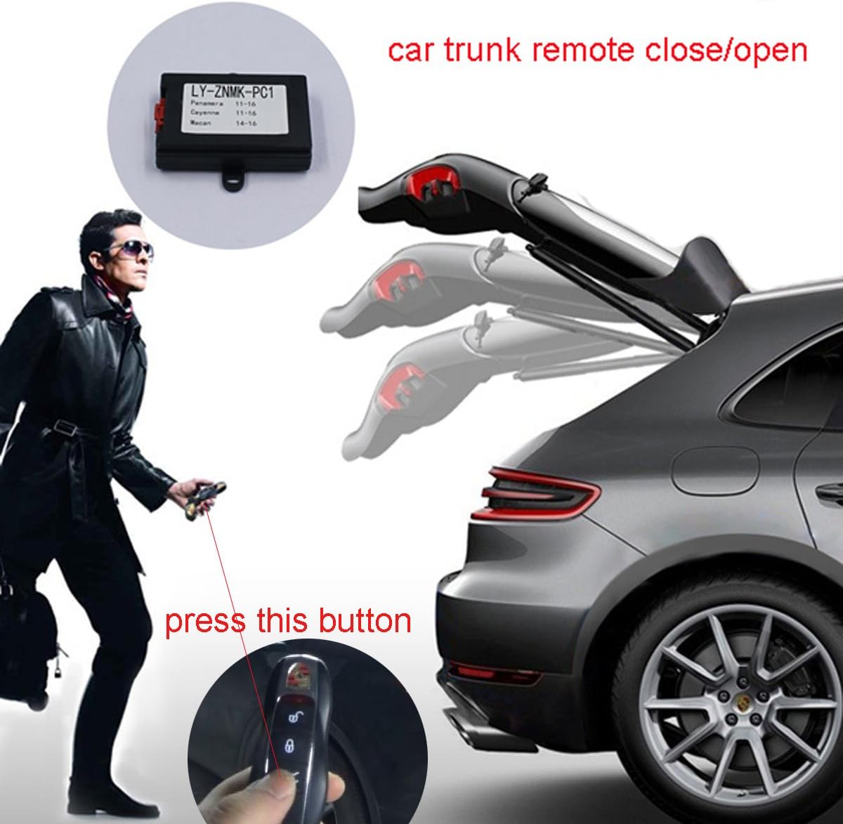 PC01 Car Trunk Remote Open/Closer for Porsche Cayenne (Year 2011-2016)/Panamera (Year 2011-2016)/Macan (Year 2014-2016) 1 Set
