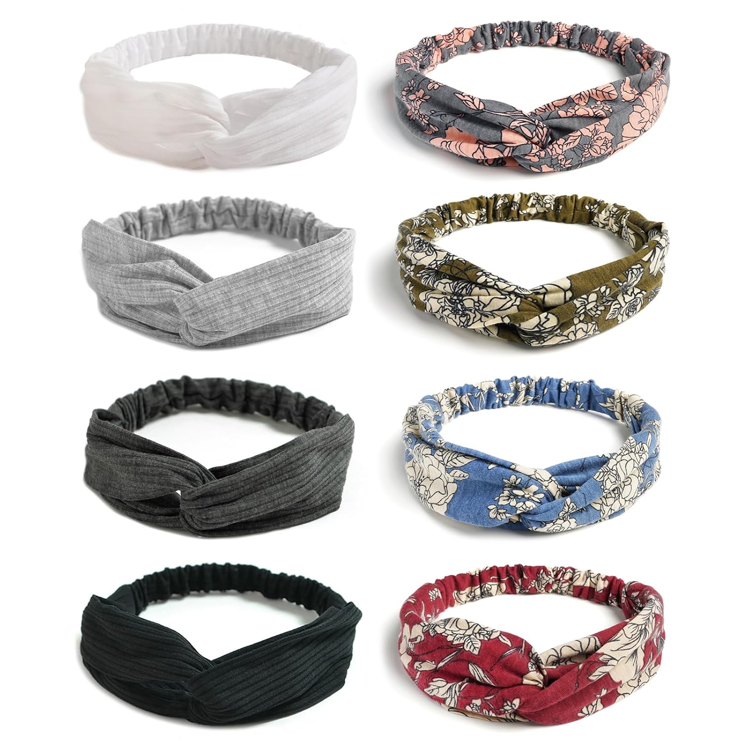 AQOKKA Elastic Knotted Headbands for Women - Non-Slip Hair Accessories
