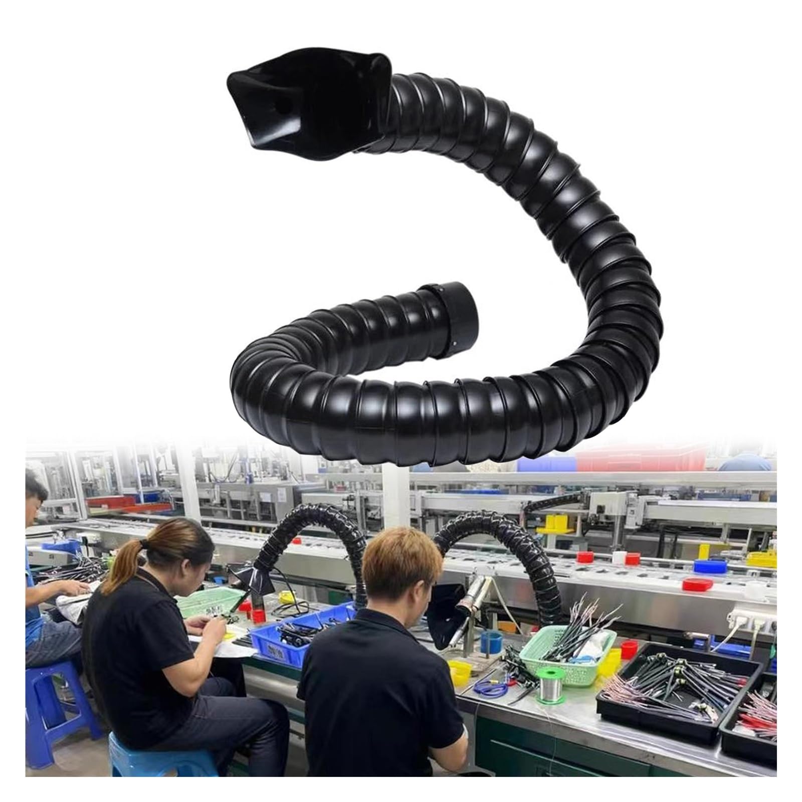 Vyrata Od-2Inch/50Mm Heavy-Duty Pom Industrial Flexible Fume Extraction Arm, Od 50 60Mm-L 0.8 1 1.5 2Mm 360° Adjustable Smoke Absorber Hose(,L6.6ft/2M)
