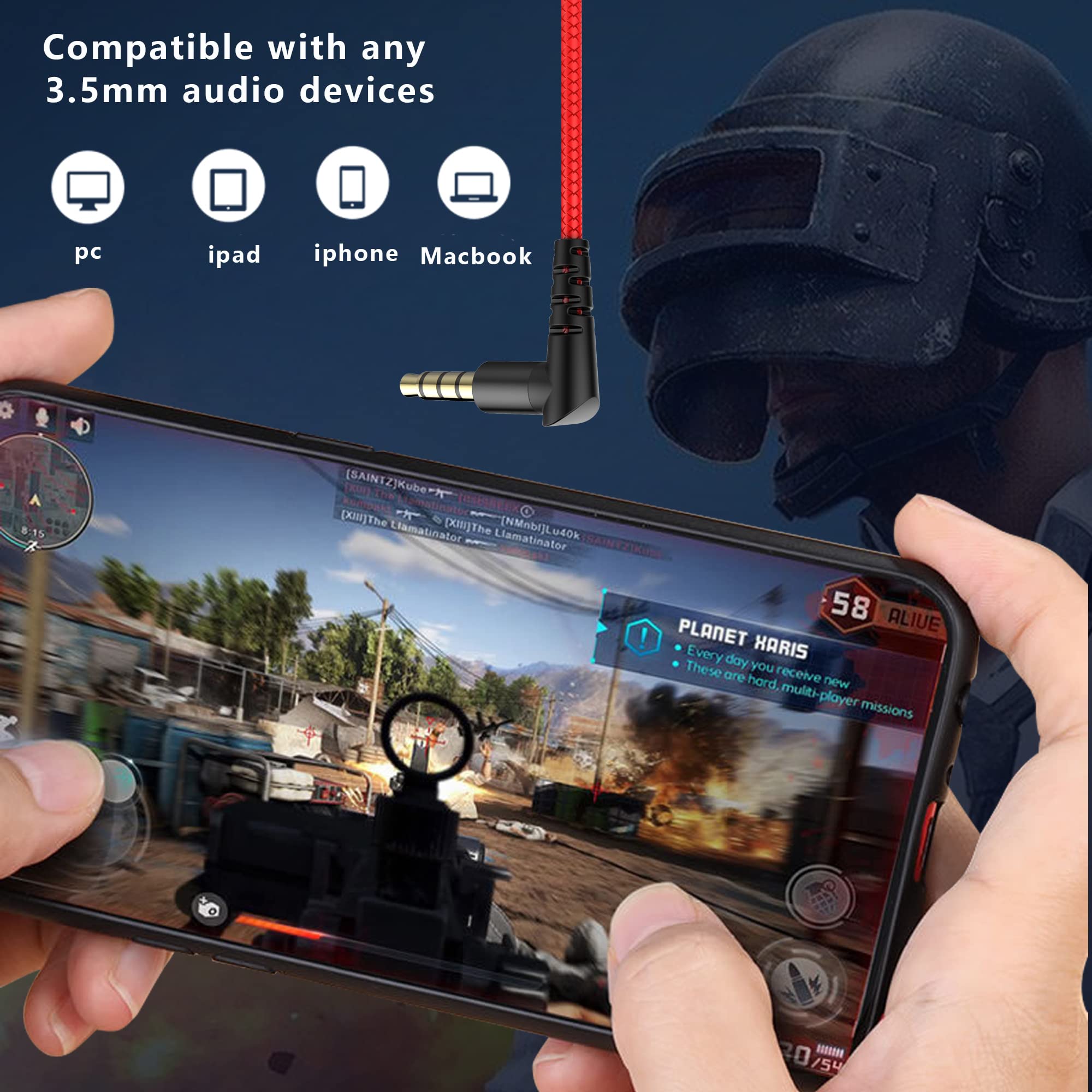 KASOTT SoundMaster Pro V1 - Auriculares para juegos con controladores de audio duales, Battle Buds, micrófono en línea con silencio y control de volumen, compatibles con Xbox Series, Xbox One, PS5