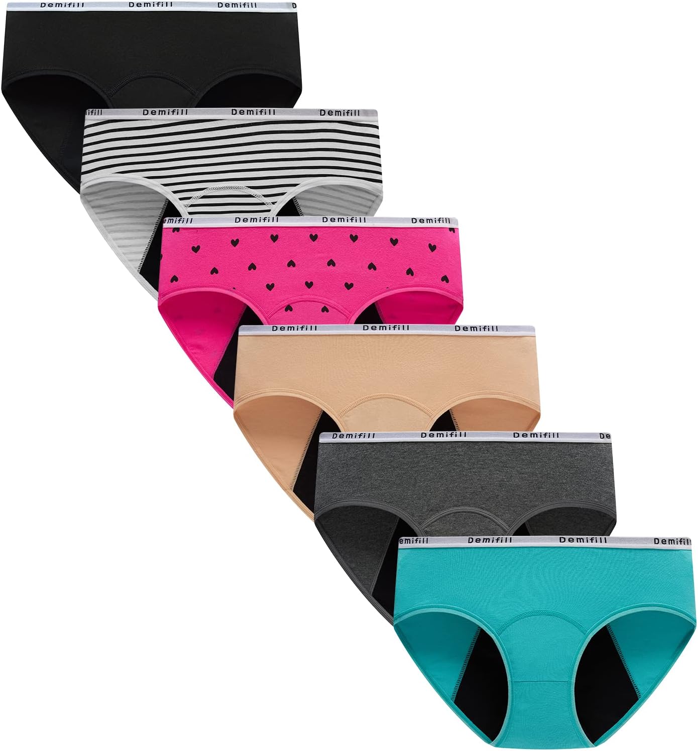 DemifillTeen Girls Period Underwear Cotton Soft Women Panties For Teens Briefs