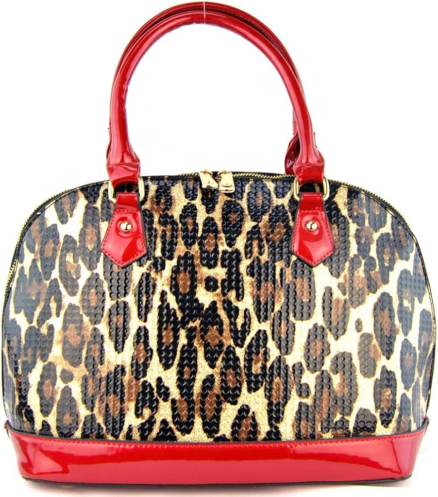 leopard print satchel bag