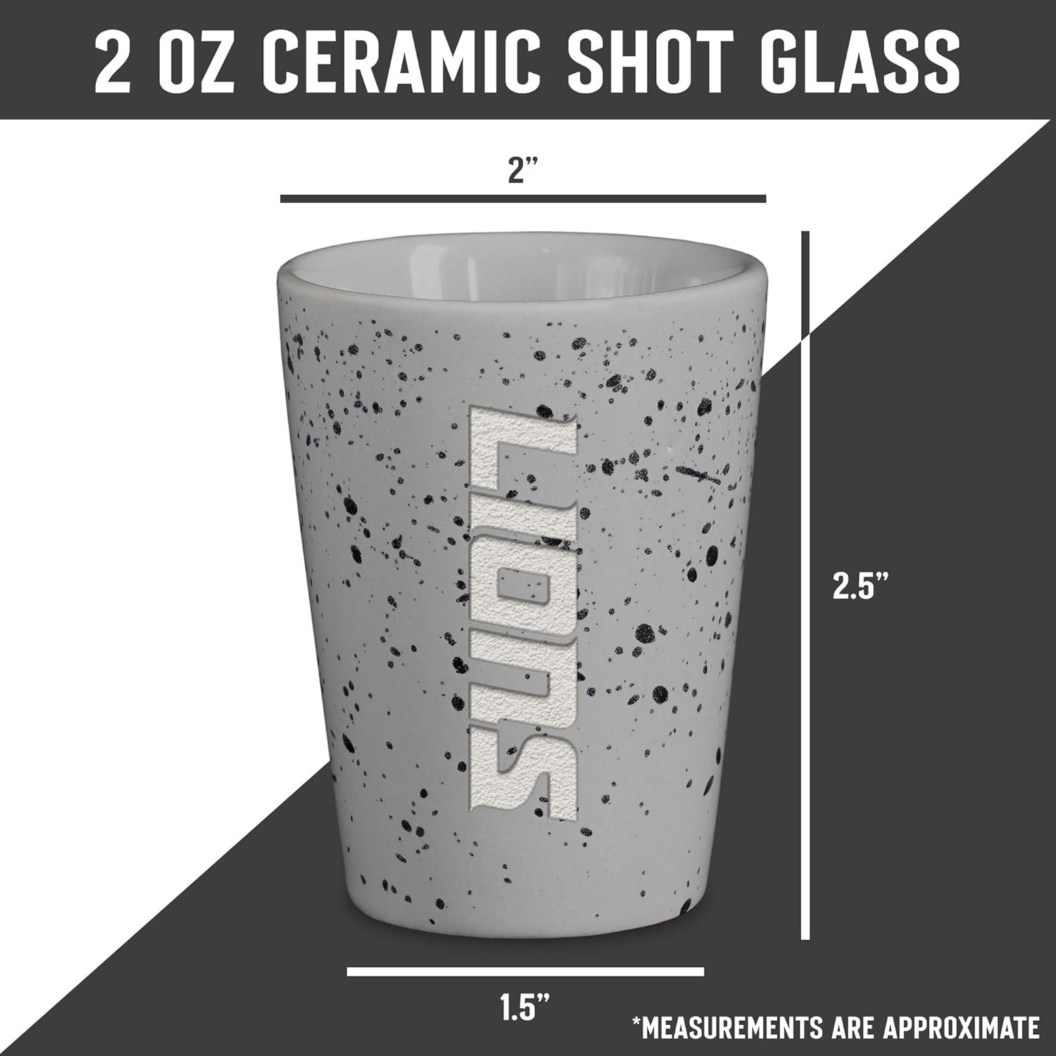 Rico Industries NFL Football Detroit Lions Wordmark Grey 2oz Ceramic Shot Glass for Fans, Laser Engraved In Team Color Single Shot Glass - Image 5