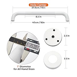 Grab Bars for Shower, 1 Pack 16-Inch Anti Slip Shower Handles for Elderly, Safety Shower Grab Bar, Stainless Steel Handicap Grab Bars for Bathroom (White 1 Diameter)