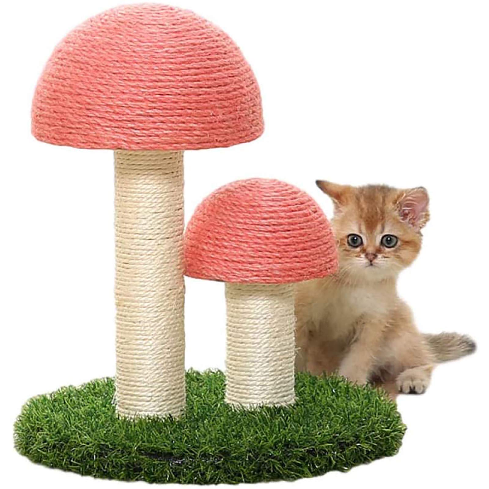 Poteau à chat en forme de champignon, cadre d'escalade rose pour salon moderne