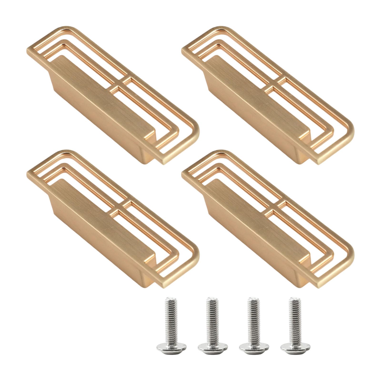 Minglea 64 Hole Distance 4Pcs Wardrobe Knob Metal Cabinet Drawer Handle Cupboard Pulls Square Furniture Decoration Furniture Handles And Knob For Dressers Modern