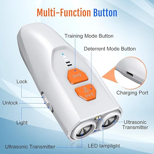 Miniatura 5 de Tumsug Dispositivo ultrasónico de disuasión de ladridos de perro, silenciador de ladridos dual, dispositivos disuasorios de ladridos de perro de