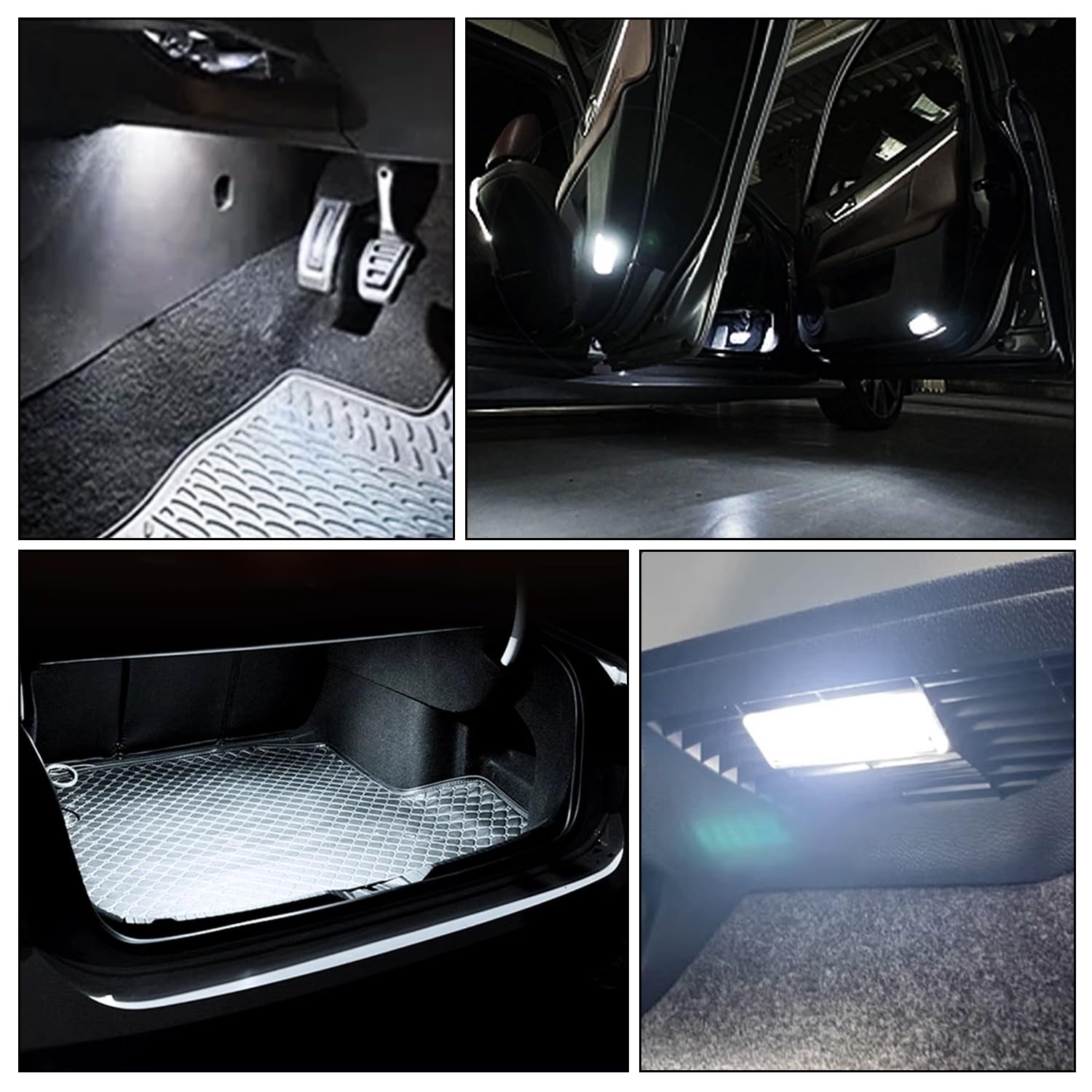 WinPower LED Samochód Światło na nogi Żarówka pod drzwiami Lampa bagażowa 6000K biały oświetlenie schowku na rękawiczki Kompatybilny z Volvo V40/V40CC V60 S60/80 XC40/60/90 itp., 2 sztuki