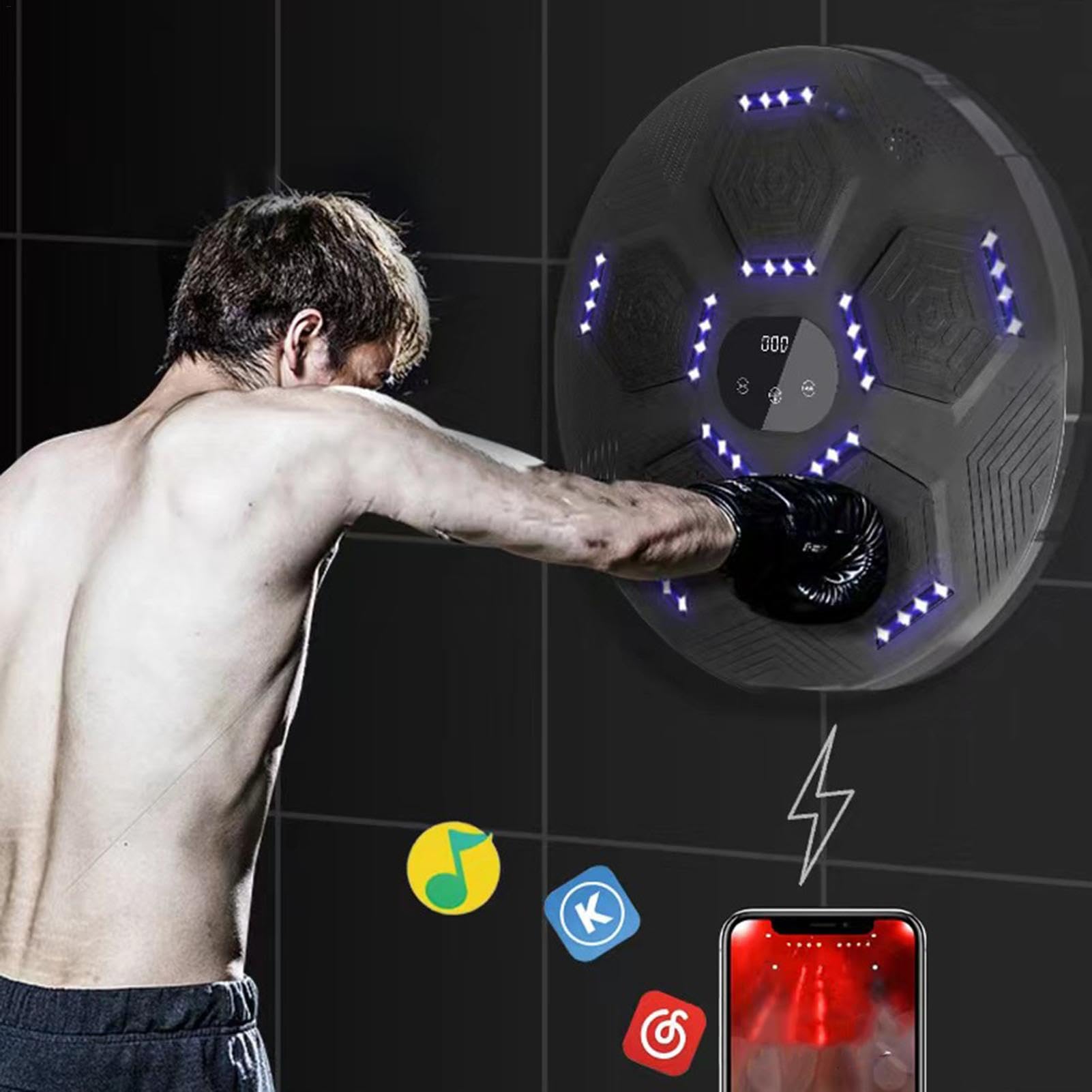 Macchina da boxe montata a parete, Macchina da boxe per musica elettronica | Macchina per allenamento a casa per allenatore di boxe con velocità