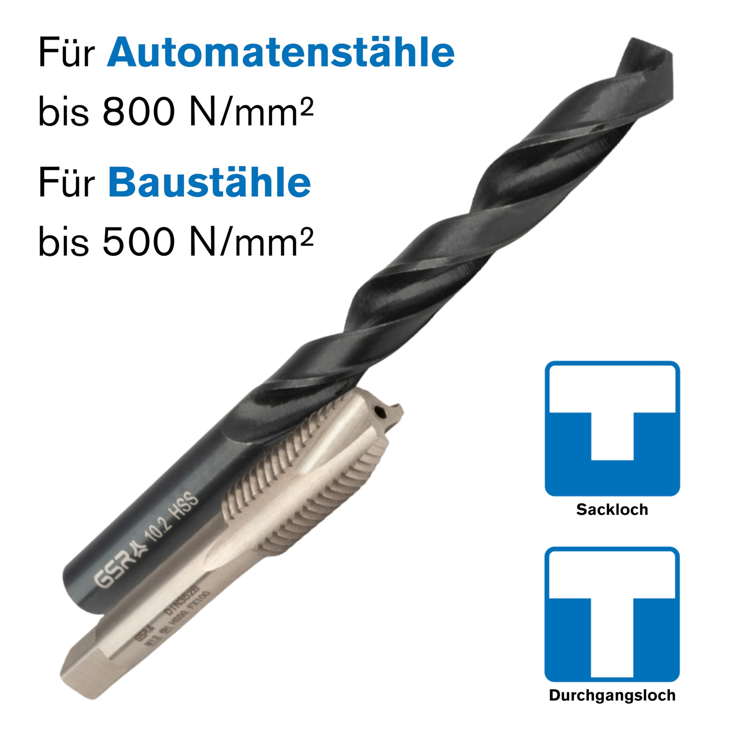 GSR PROFI Gewindeschneider Set 17-tlg. M3-M12 HSS-G | Einschnittgewindebohrer mit Kernlochbohrern, Windeisen, Gewindebohrer-Halter & Gewindeschablone | Gewindebohrer Set Metall