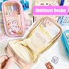 Kawaii Pencil Case, Cute Transparent Aesthetic Pencil Case, Large Capacity Cute Pencil Pouch with Zippers, Stationery Organizer Storage for Girls Blue