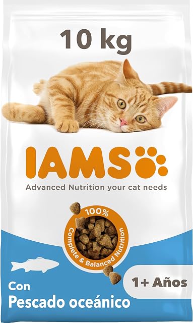 IAMS Alimento Seco para Gatos Adultos con Pescado oceánico, 10 kg