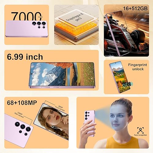 Miniatura 3 de I25 Ultra Powerhouse de 16 GB512 GB, batería de 2 días de 7000 mAh, enorme teléfono Android 14 de 6.99 pulgadas con lápiz capacitivo incorporado tu