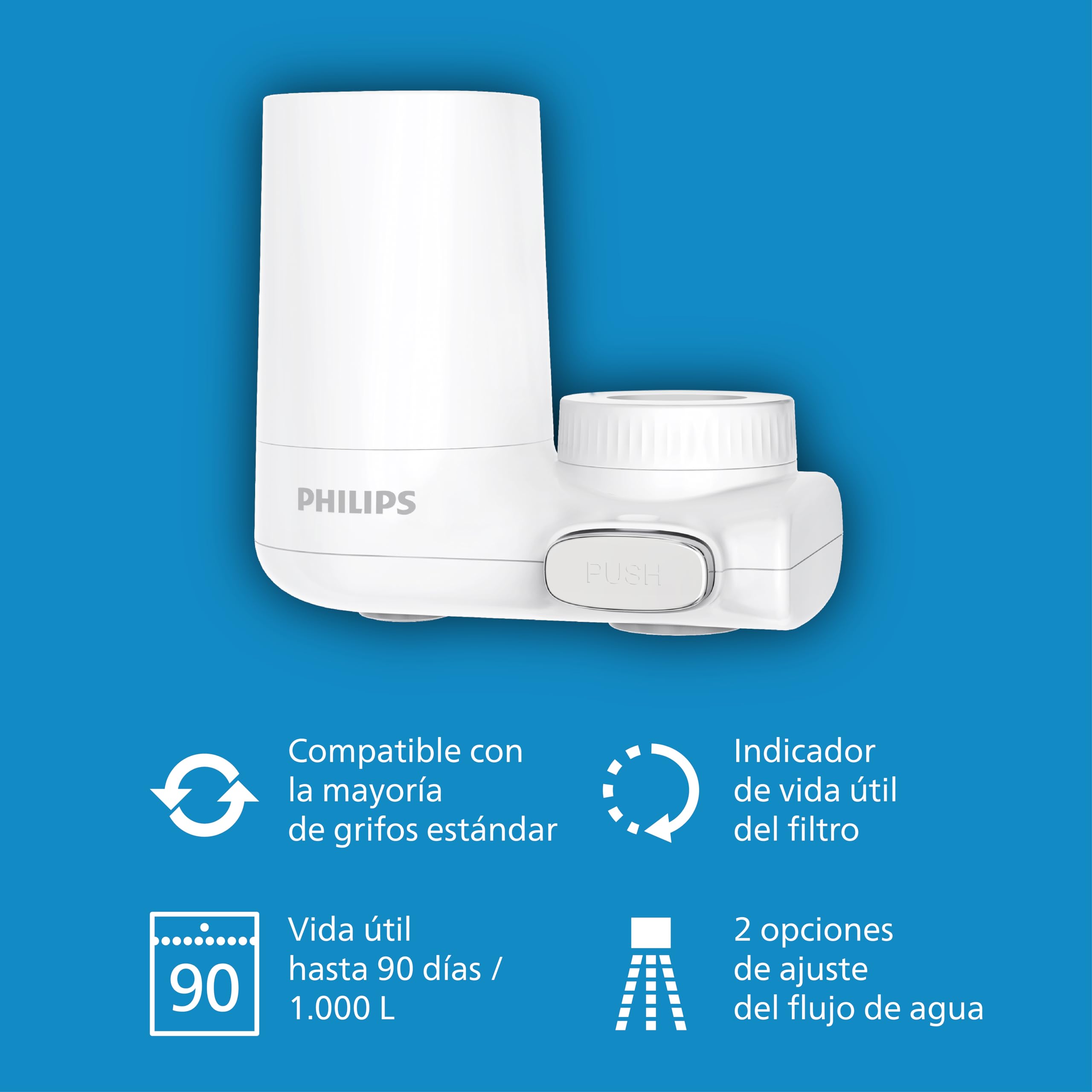 PHILIPS Filtro de agua del grifo, vertical X-Guard, blanco - 3